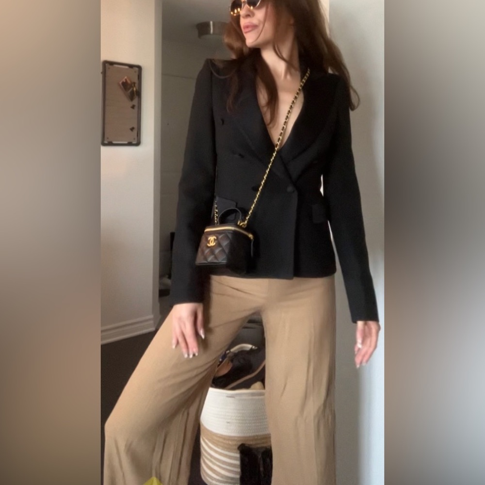 Mango tan wide leg trousers - Picture 6 of 13